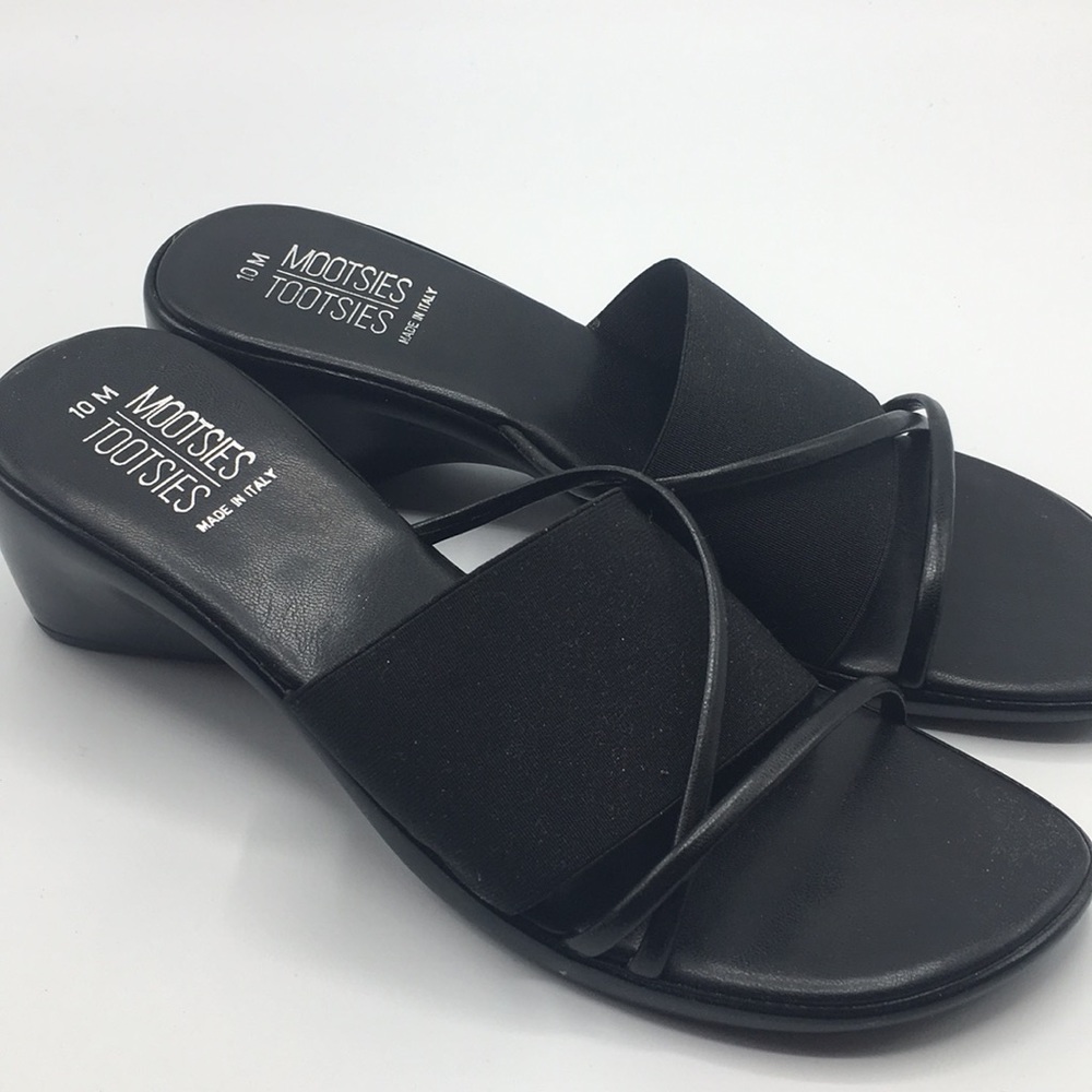 Mootsies Tootsies Black Wedge made in Italy sz 10